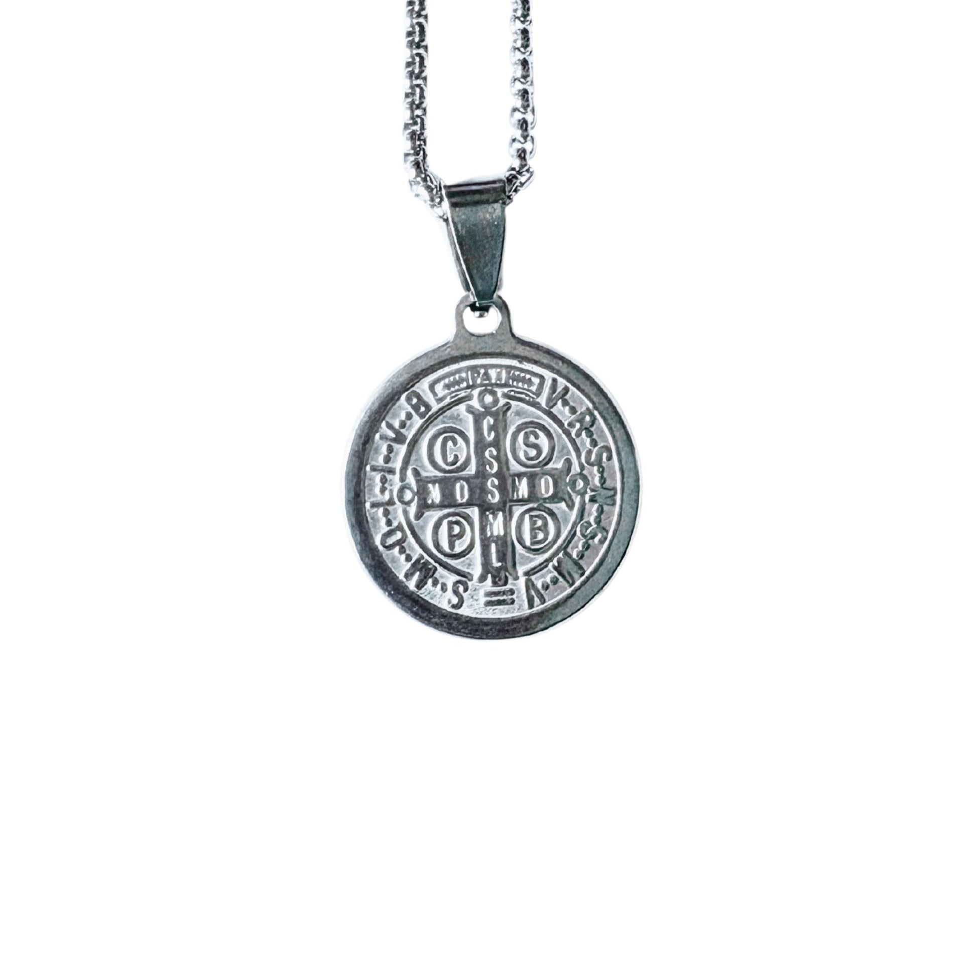 Colar Medalha São Bento - Silver COLAR 12 Blueen Store 