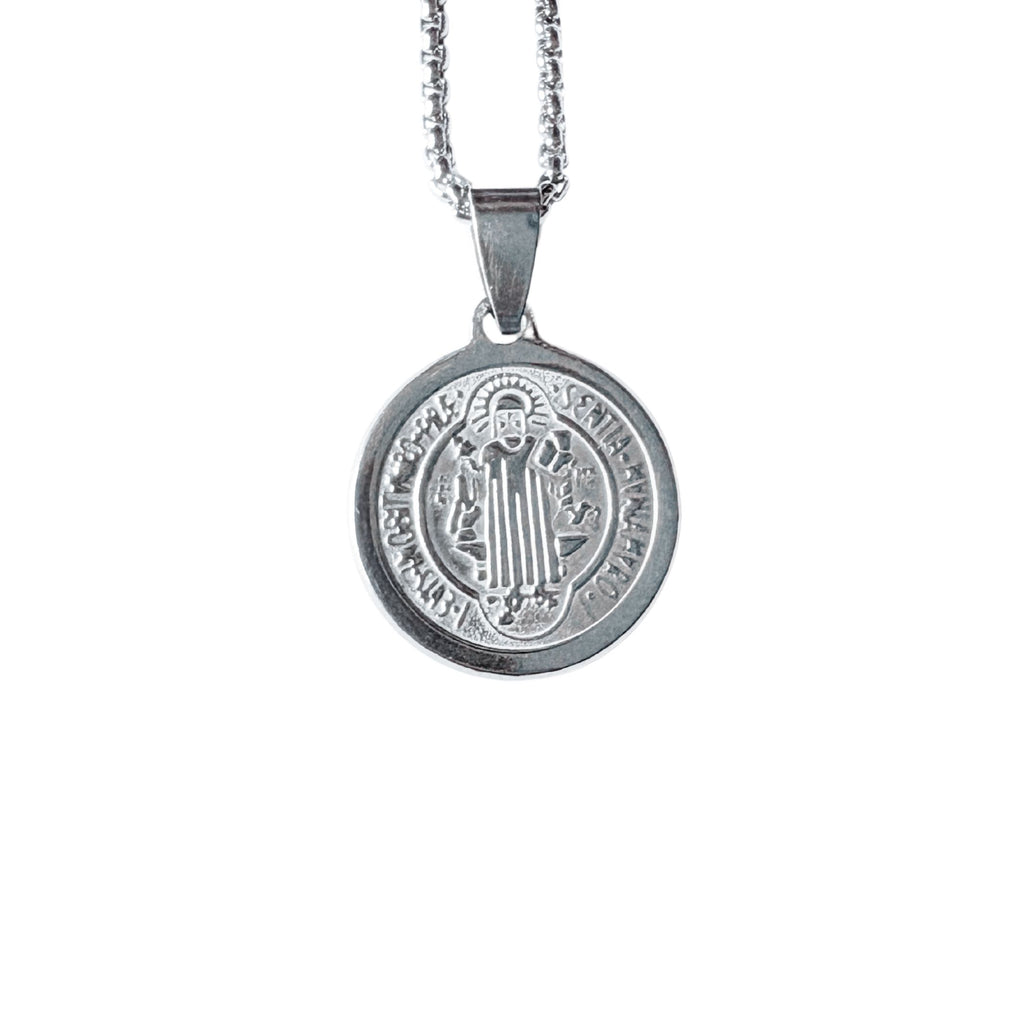 Colar Medalha São Bento - Silver COLAR 12 Blueen Store 