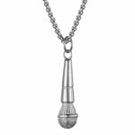 Colar Microfone de Aço Prata COLAR 22 Blueen Store 