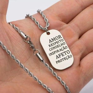 Colar Pais e Filhos de Aço Prata COLAR 83 Blueen Store 