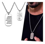 Colar Pais e Filhos de Aço Prata COLAR 83 Blueen Store 