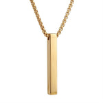 Colar Rectangle (Pingente Barra Lisa) COLAR 28 Blueen Store Dourado 