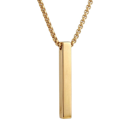 Colar Rectangle (Pingente Barra Lisa) COLAR 28 Blueen Store Dourado 