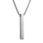 Colar Rectangle (Pingente Barra Lisa) COLAR 28 Blueen Store Prata 