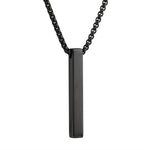 Colar Rectangle (Pingente Barra Lisa) COLAR 28 Blueen Store Preto 
