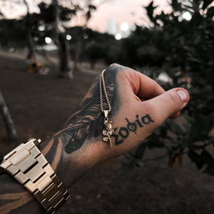 Colar Rose de Aço Prata COLAR 33 Blueen Store 