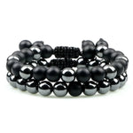 Kit de Pulseiras DUO - Matte Ônix e Hematita PULSEIRA 34 Blueen Store 