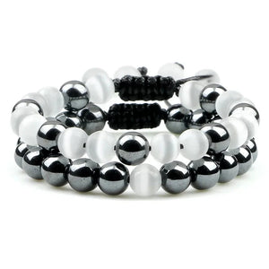 Kit de Pulseiras DUO - Olho de Gato Branco PULSEIRA 32 Blueen Store 
