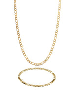 Kit Fígaro Banhado Ouro 18k (Corrente + Pulseira) COLAR + PULSEIRA 03 Blueen Store 