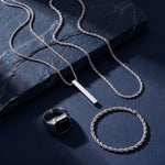 Kit Minimal 4 Peças - Colar - Corrente - Pulseira - Anel | Silver KIT 4 PEÇAS SILVER Blueen Store 