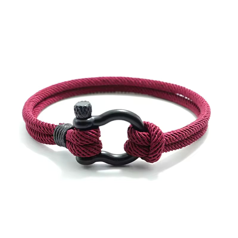 Pulseira de Corda - Hook PULSEIRA CORDA 17 Blueen Store Vinho 19cm 