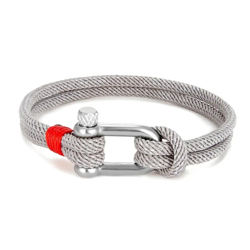 Pulseira de Corda Marine Cinza PULSEIRA CORDA 04 Blueen Store Prateado 19 cm 