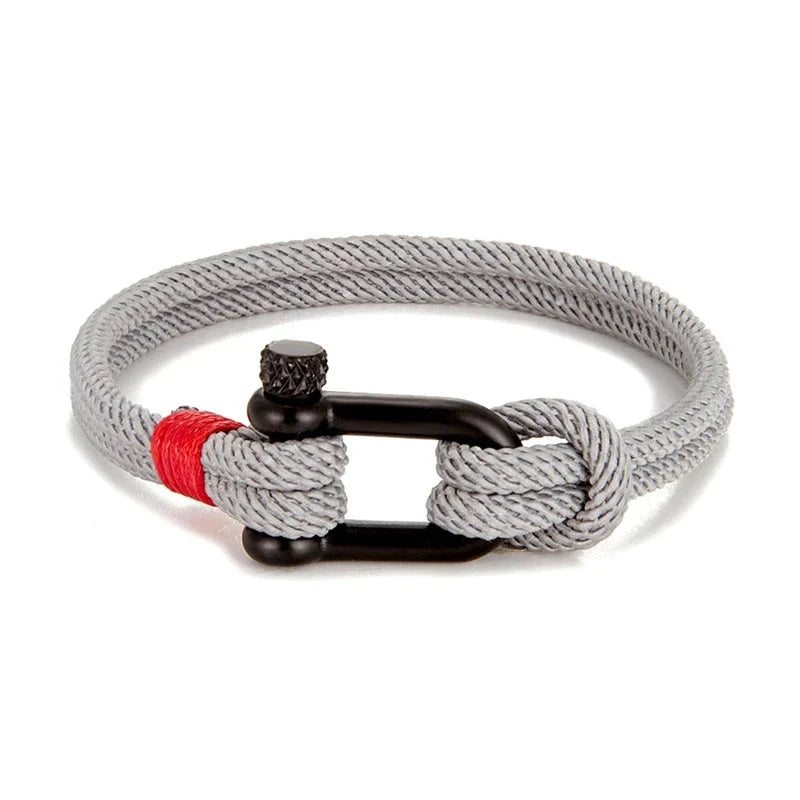Pulseira de Corda Marine Cinza PULSEIRA CORDA 04 Blueen Store Preto 19 cm 