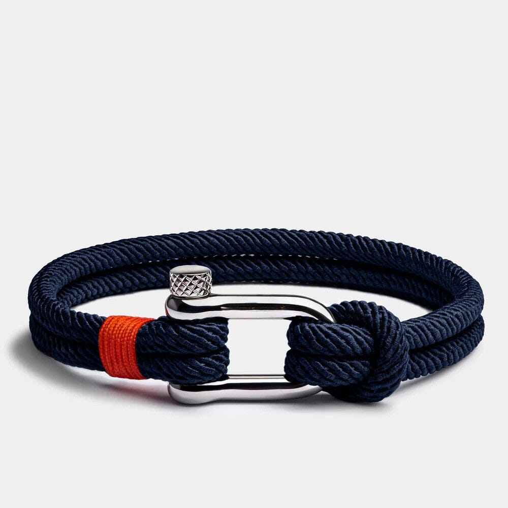 Pulseira de Corda - Marine PULSEIRA CORDA 01 Blueen Store Azul-marinho Aço 19 cm