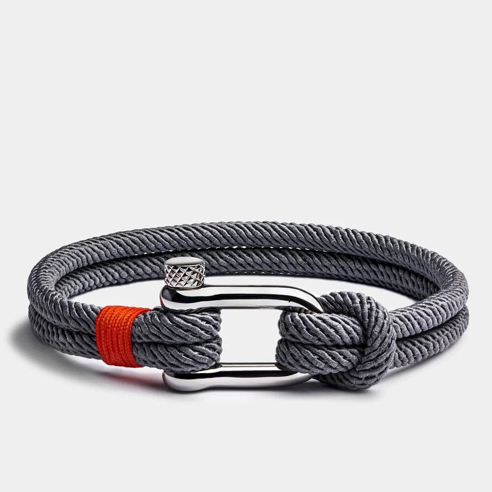 Pulseira de Corda - Marine PULSEIRA CORDA 01 Blueen Store Cinza Aço 19 cm