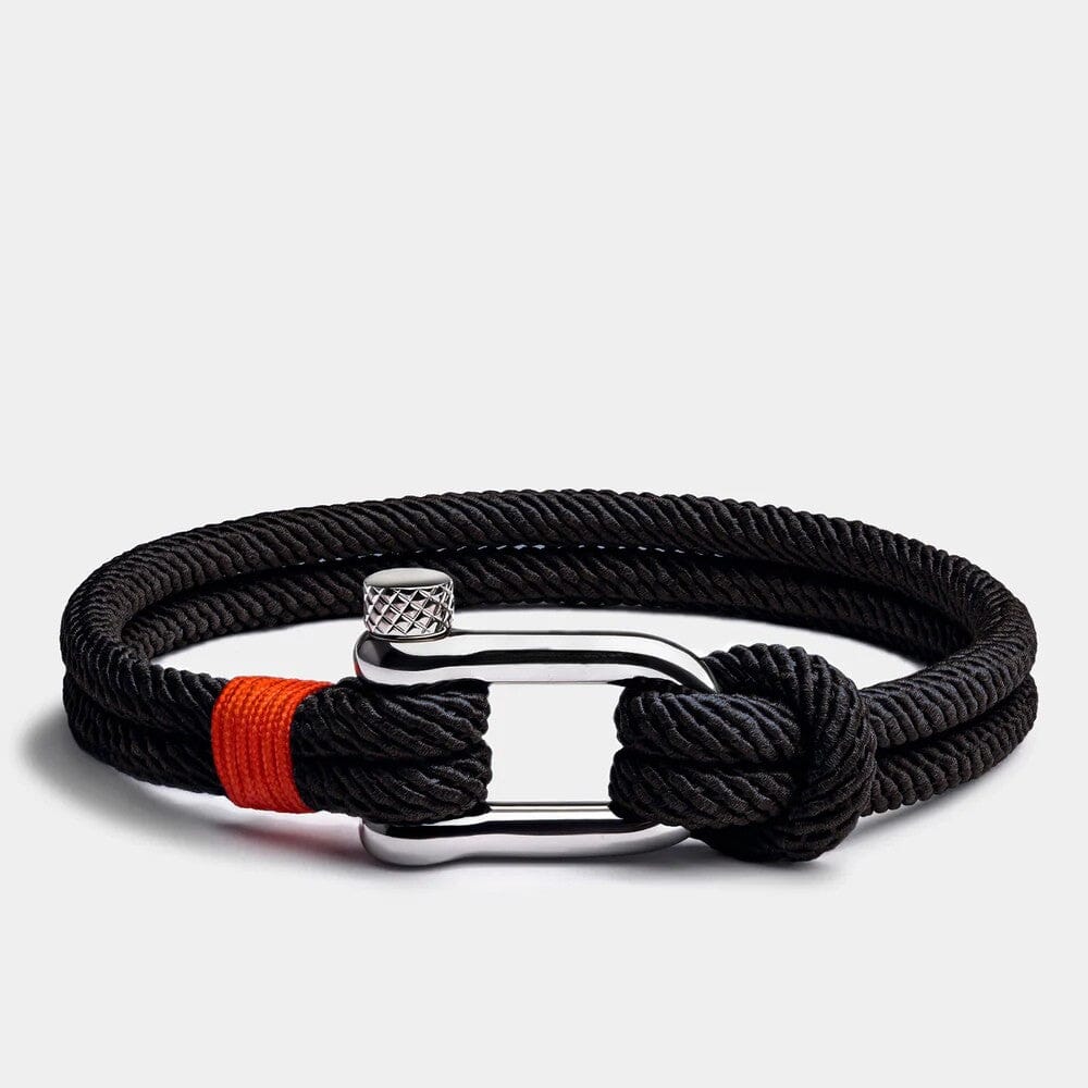 Pulseira de Corda - Marine PULSEIRA CORDA 01 Blueen Store Preto Aço 19 cm