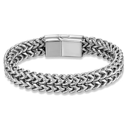 Pulseira de Corrente Dupla - Prateada PULSEIRA 63 Blueen Store 