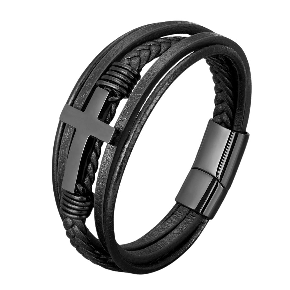 Pulseira de Couro Cruz PULSEIRA 78 Blueen Store 