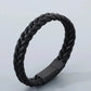 Pulseira de Couro Trançada PULSEIRA 106 Blueen Store Preto com Preto 19cm 