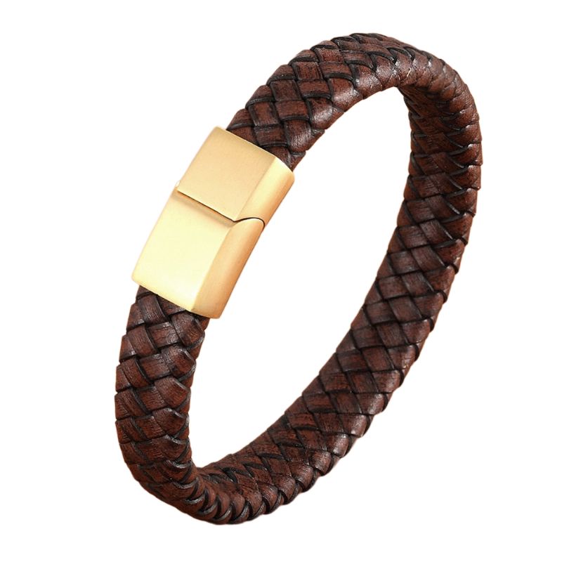 Pulseira Leather PULSEIRA 75 Blueen Store Dourado 19cm 