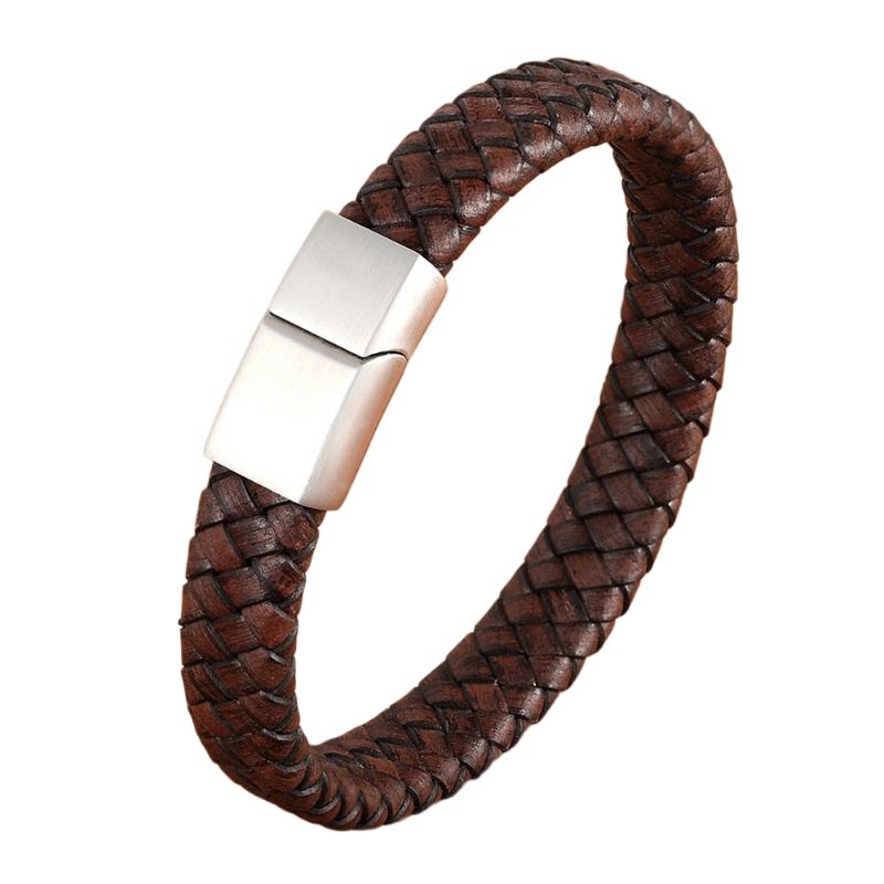 Pulseira Leather PULSEIRA 75 Blueen Store Prateado 19cm 