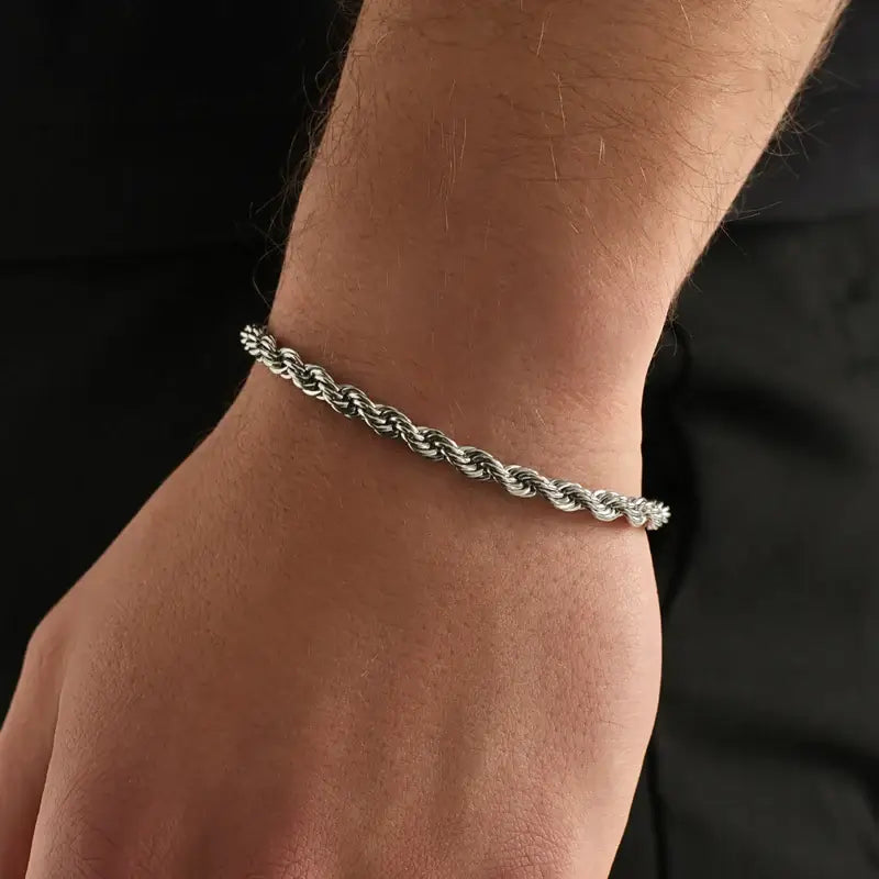 Pulseira Minimalista de Aço Prata PULSEIRA 108 Blueen Store 
