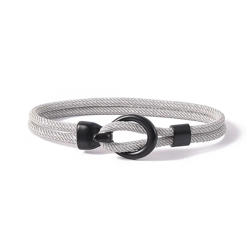 Pulseiras de Corda - Tie PULSEIRA CORDA 09 Blueen Store Cinza 17cm 