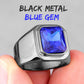 Anel Black Metal GEM 0 Blueen Store Aro 14/15 Azul - Blue GEM 