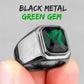Anel Black Metal GEM 0 Blueen Store Aro 14/15 Verde - Green GEM 