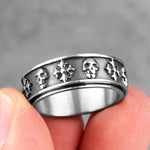 Anel Giratório Skeleton 0 Blueen Store 14/15 Prateado 