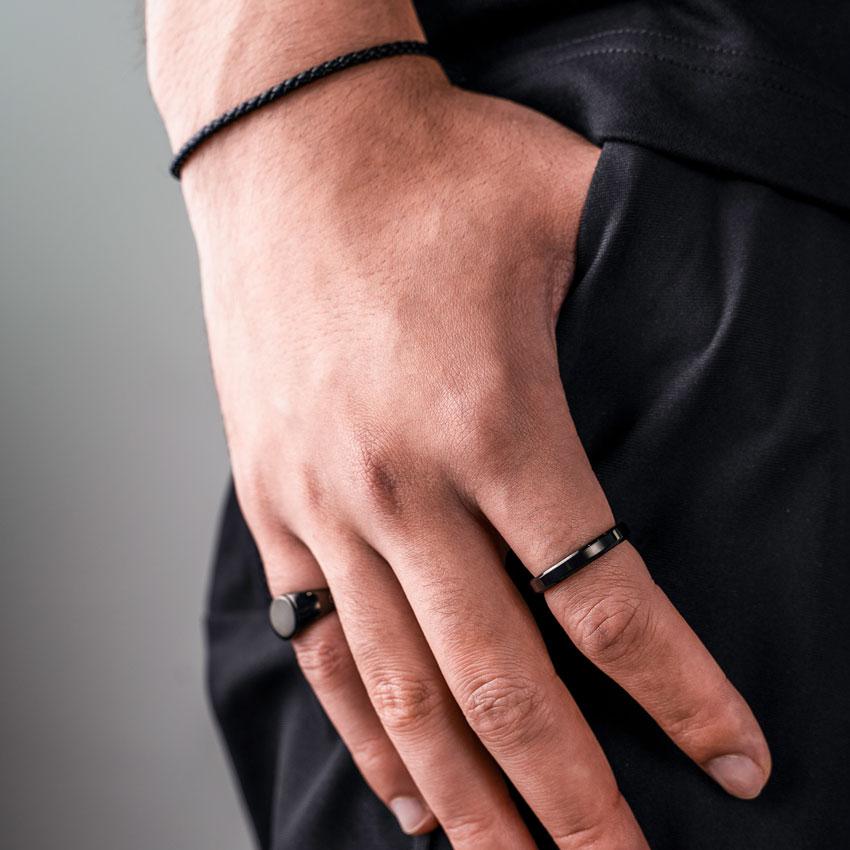 Anel Minimal Black 0 Blueen Store