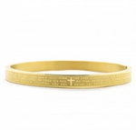 Bracelete Pulseira Oração Pai Nosso Aço Dourado PULSEIRA 113 Blueen Store 