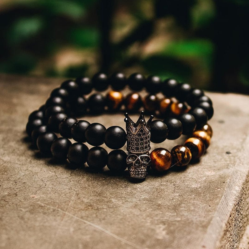 Conjunto de Pulseira Skull Crown 0 Blueen Store 