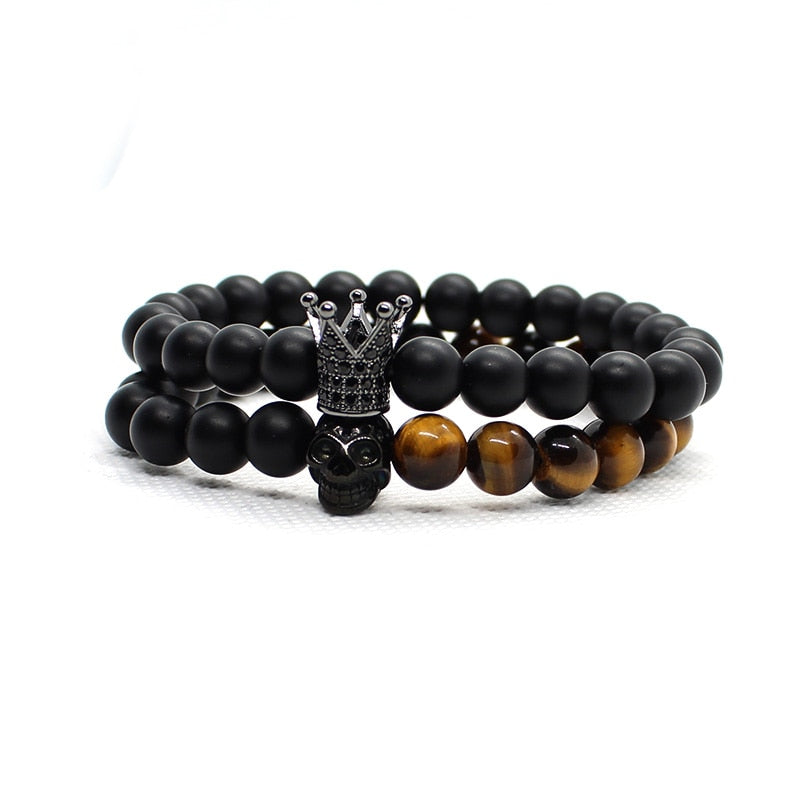Conjunto de Pulseira Skull Crown 0 Blueen Store 