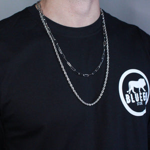 Kit 2 Correntes Cadeado e Minimalista - Silver COLAR 58 Blueen Store 