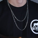 Kit 2 Correntes Double Fígaro - Silver COLAR 66 Blueen Store 