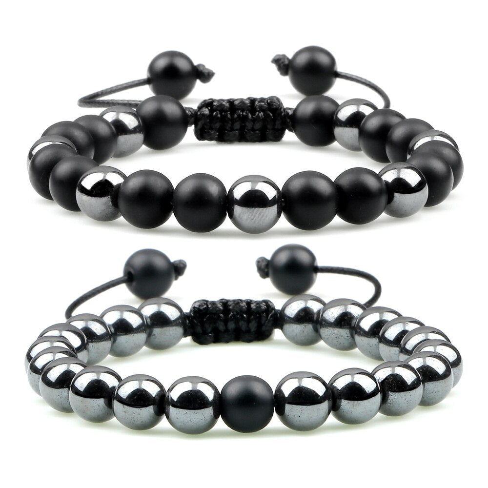 Kit de Pulseiras DUO - Matte Ônix e Hematita 0 Blueen Store 