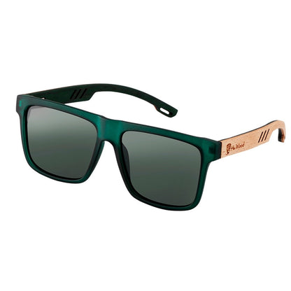 Óculos Polarizado Square Wood 0 blueenoficial Verde Escuro 