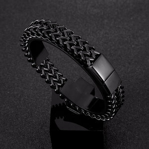 Pulseira Corrente Dupla - Preta 0 Blueen Store 19cm 