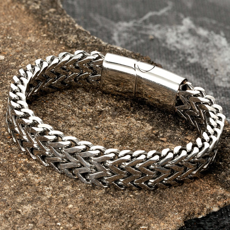 Pulseira de Corrente Dupla - Prateada 0 Blueen Store 