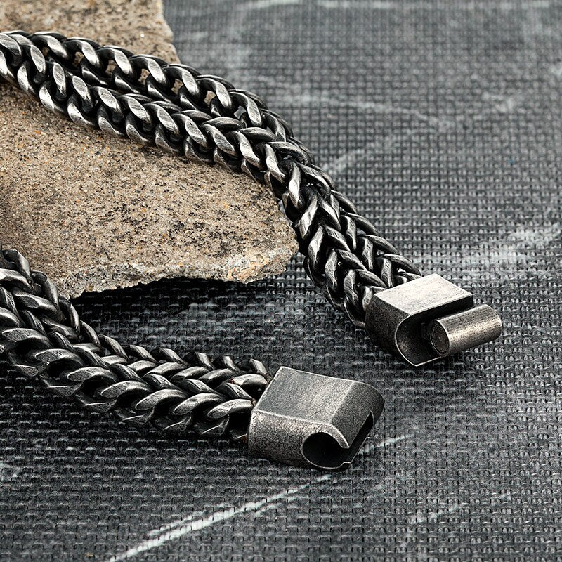 Pulseira de Corrente Dupla - Vintage 0 Blueen Store 