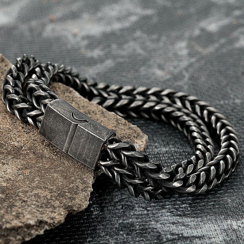 Pulseira de Corrente Dupla - Vintage 0 Blueen Store 