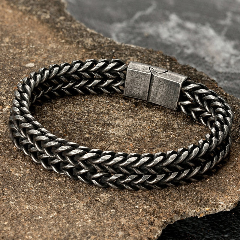 Pulseira de Corrente Dupla - Vintage 0 Blueen Store 
