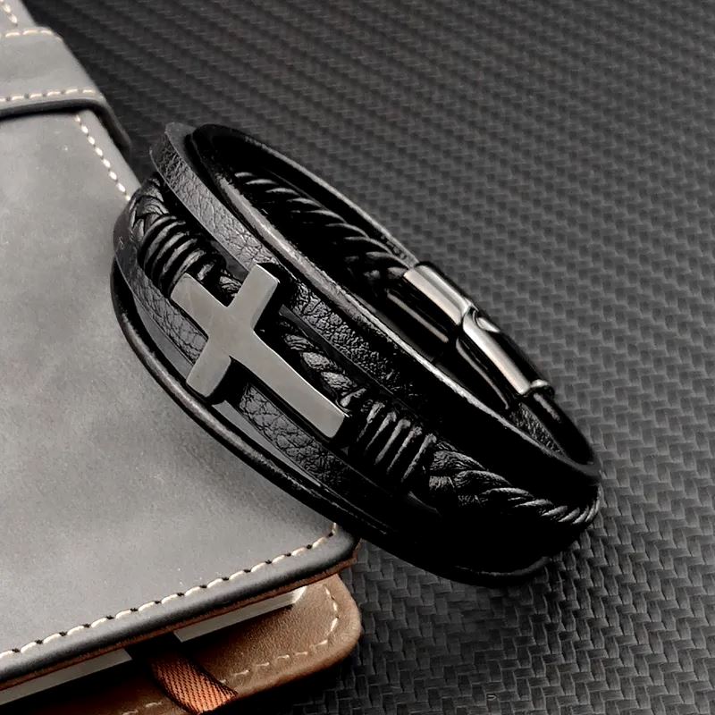 Pulseira de Couro Cruz PULSEIRA 78 Blueen Store 