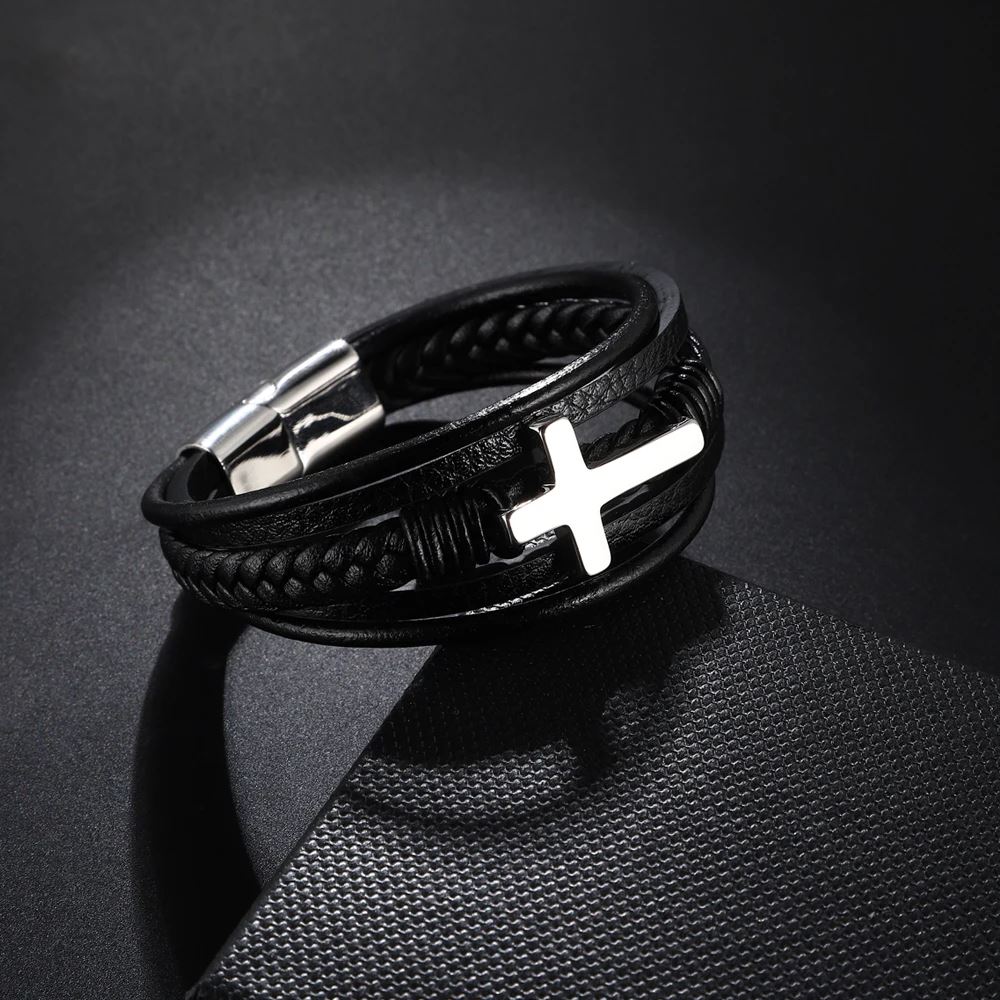 Pulseira de Couro Cruz PULSEIRA 78 Blueen Store 