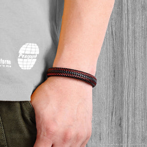 Pulseira Leather Black n Red 0 Blueen Store 