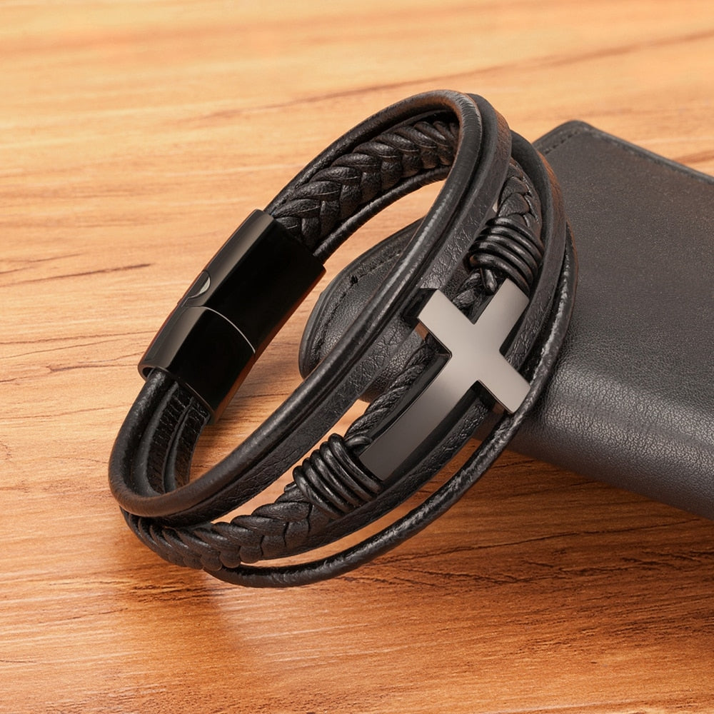 Pulseira Leather Cruz 0 Blueen Store 