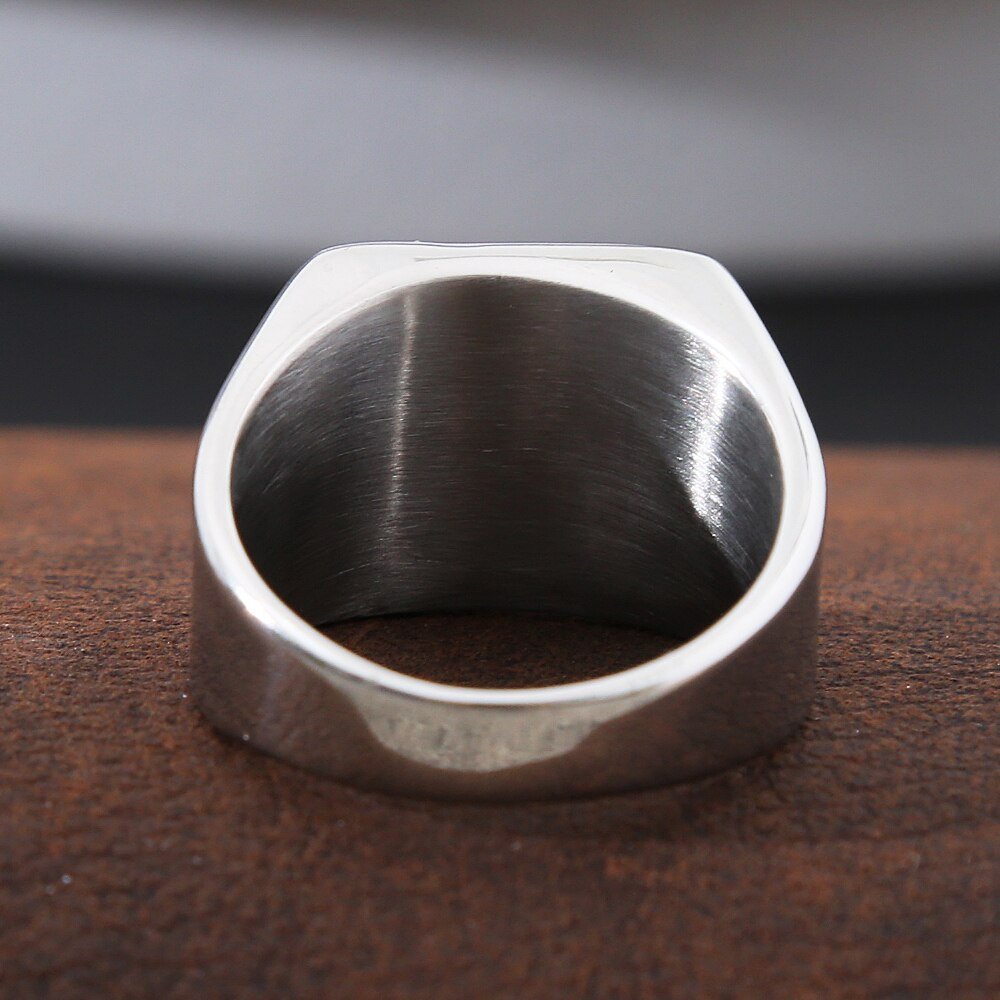 Vintage Stainless Steel Saint Michael Protective Ring Mens Punk Roman Paladin Badge Biker Ring Jewelry Free Shipping 0 Blueen Store